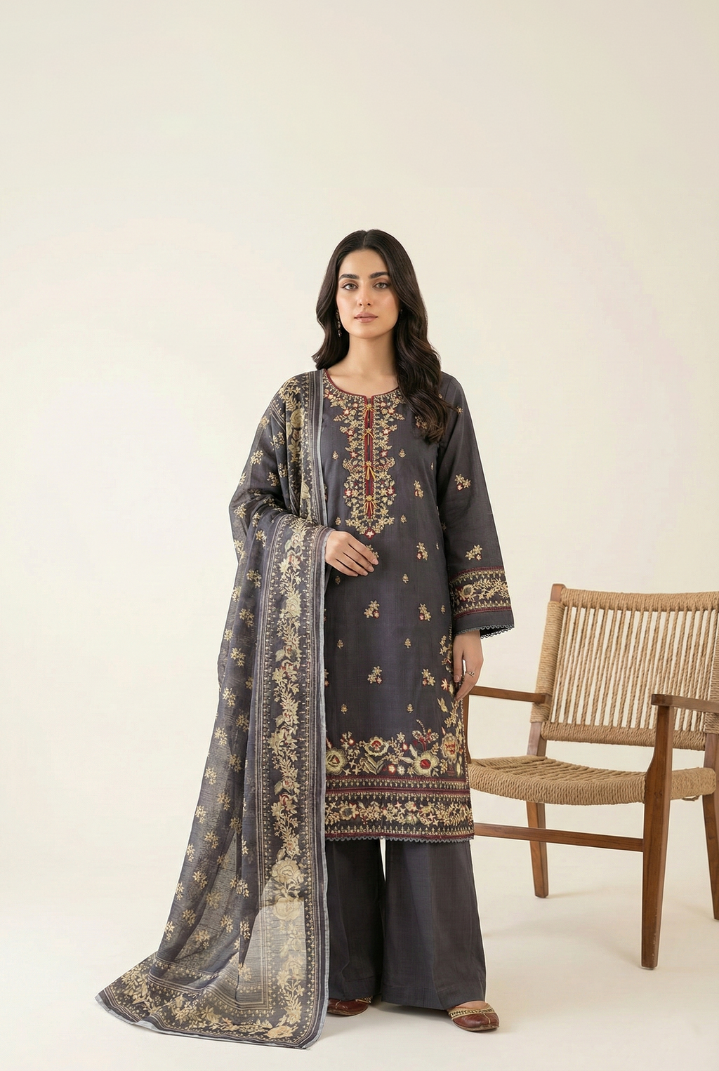 CAMBRIC COTTON | RTW | SHIRT, TROUSER & DUPATTA